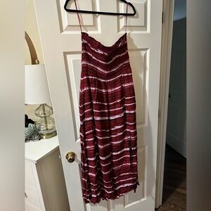 Evereve Strapless Striped Maxi Dress